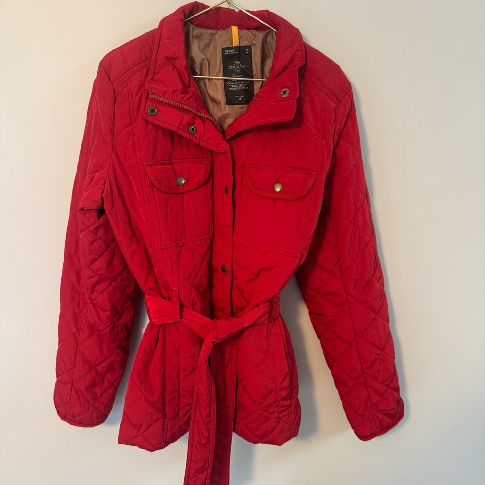 GAP Women's Quilted Jacket Red Size MEDIUM